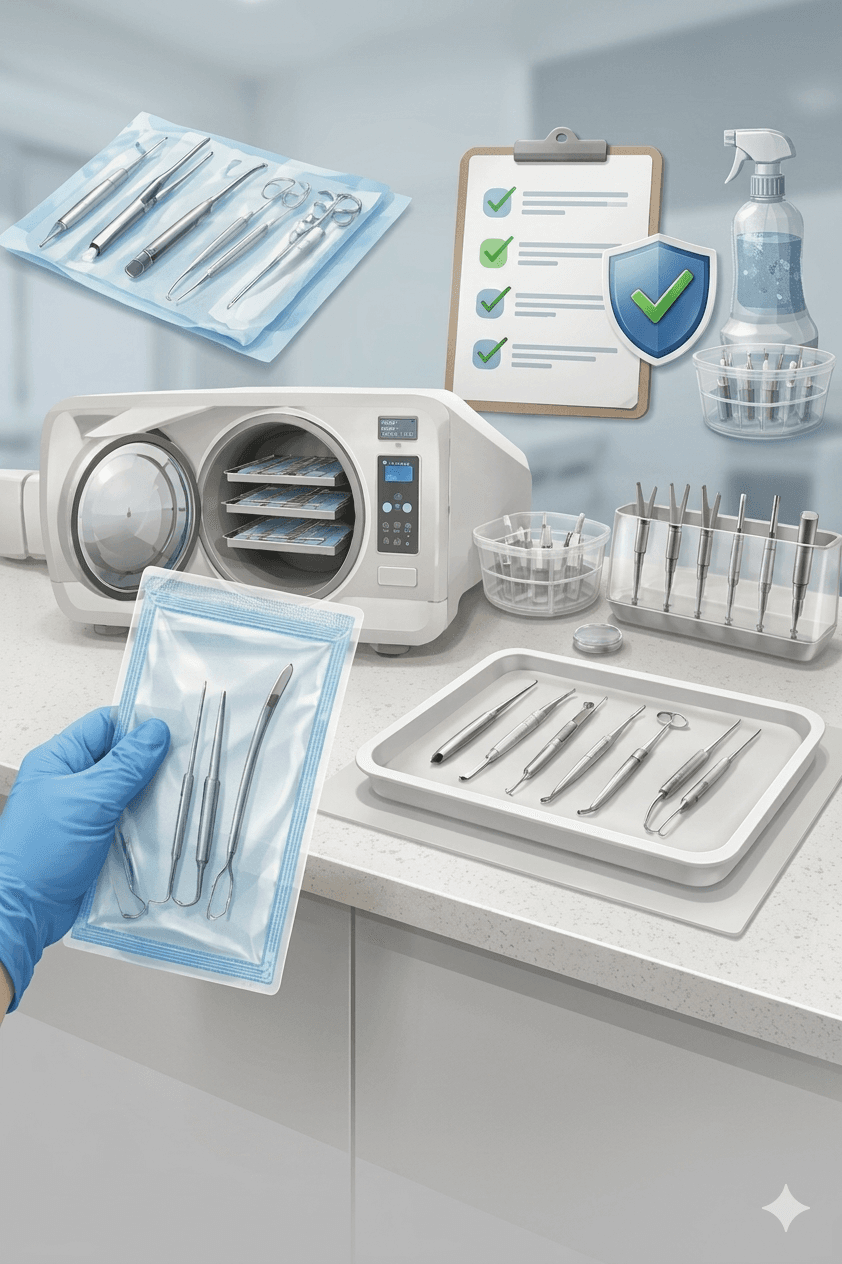 Dental team preparing treatment