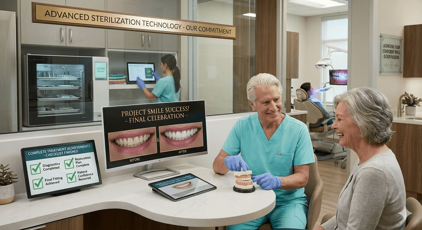 Patient and dentist illustration